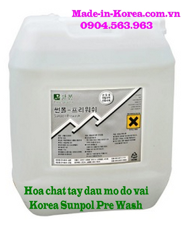 Hóa chất tẩy dầu mỡ đồ vải Korea Sunpol Pre Wash